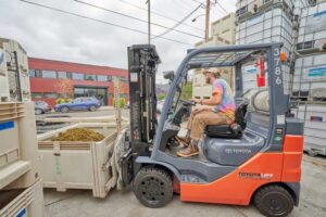 Forklift harvest crush