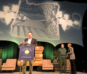 Dr. Tom Hellie, president of Linfield College, accepted the Industry Partner Award.