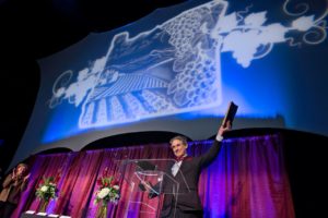 James Rahn Oregon Wine A-List Wine Program of the Year Award Winner Recieving Award