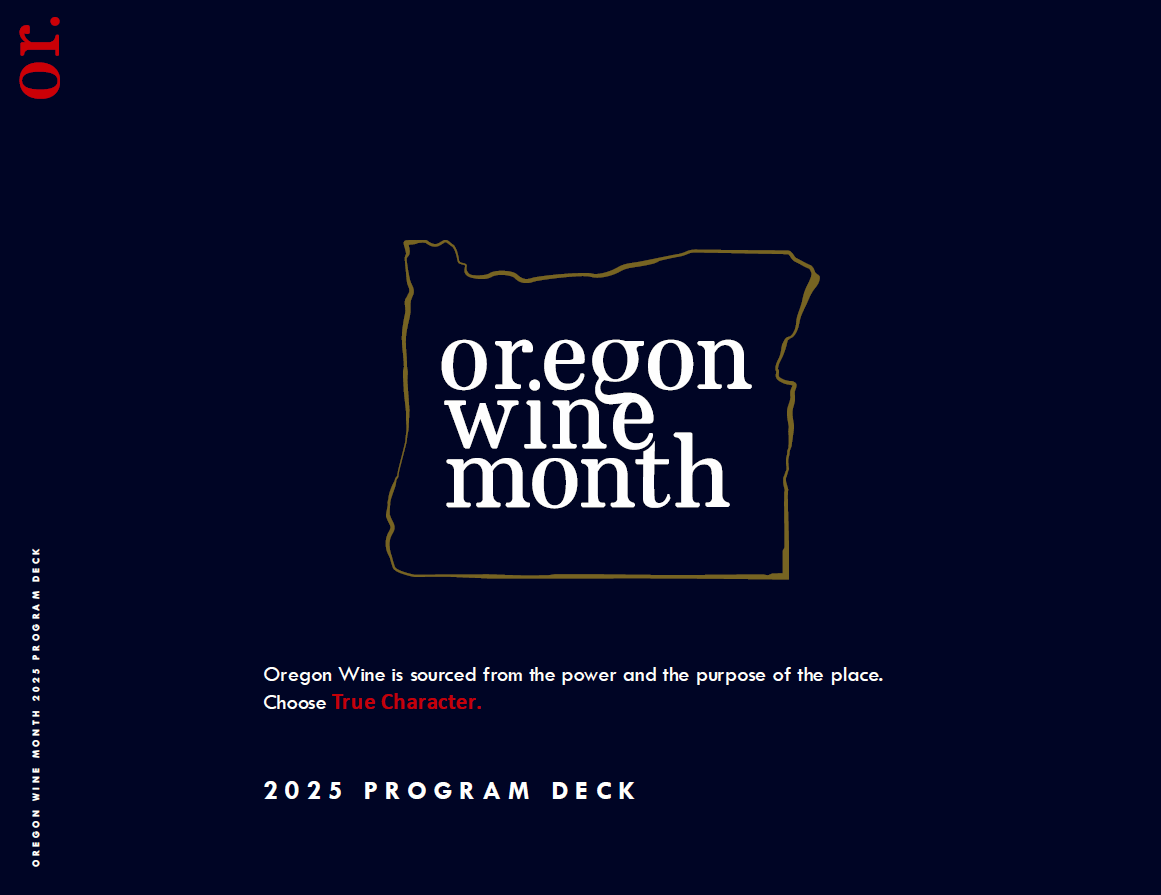 Cover page of Oregon Wine Month 2022 Program Deck