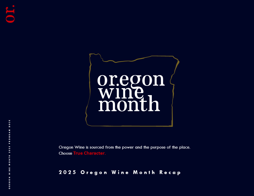Cover page of Oregon Wine Month 2022 Program Deck