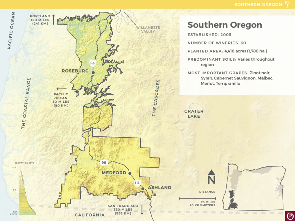 southern oregon map